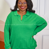Flirty Intrigue Top - Kelly Green - LAST ONES FINAL SALE