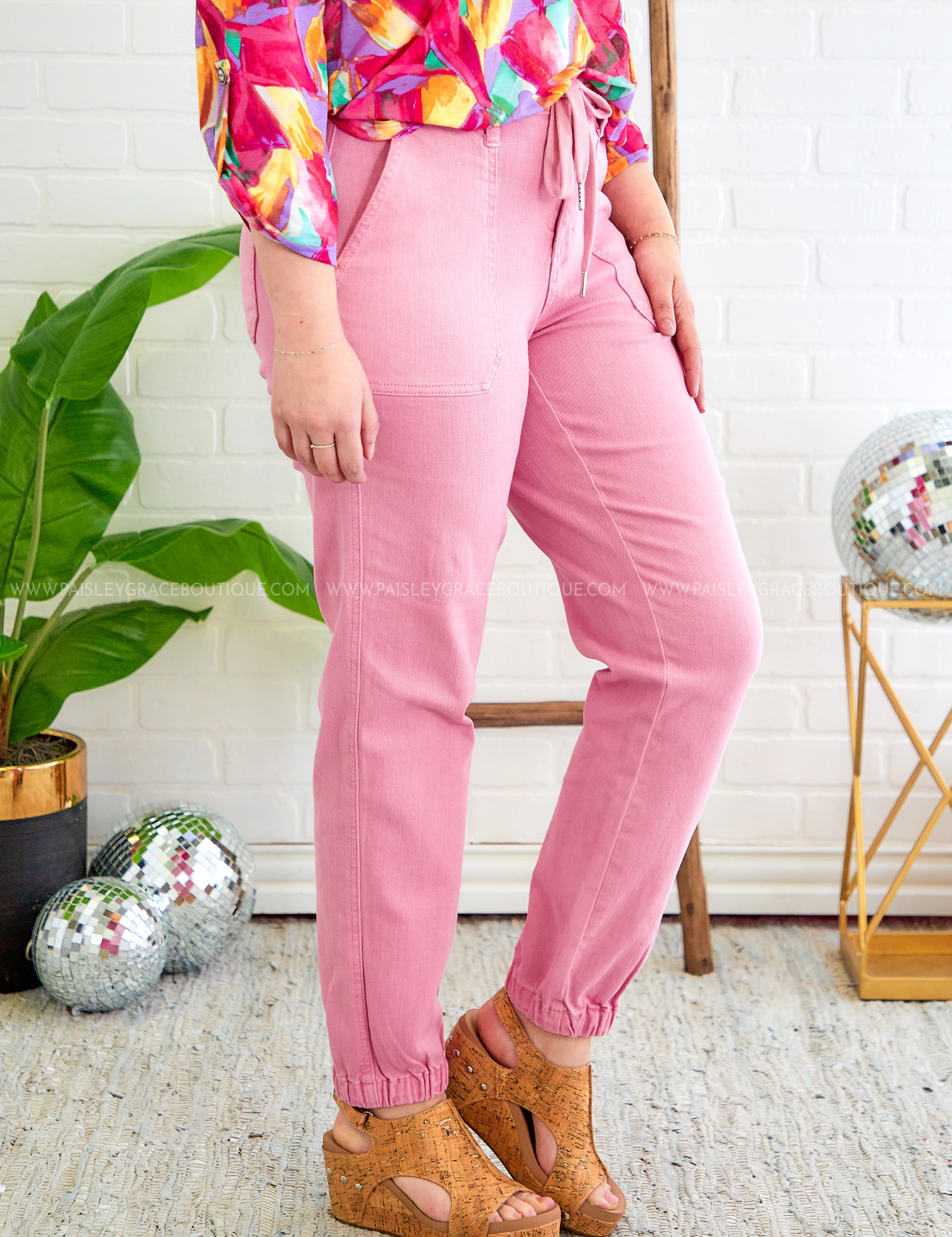 Bridget Pink Joggers by Judy Blue* FINAL SALE *