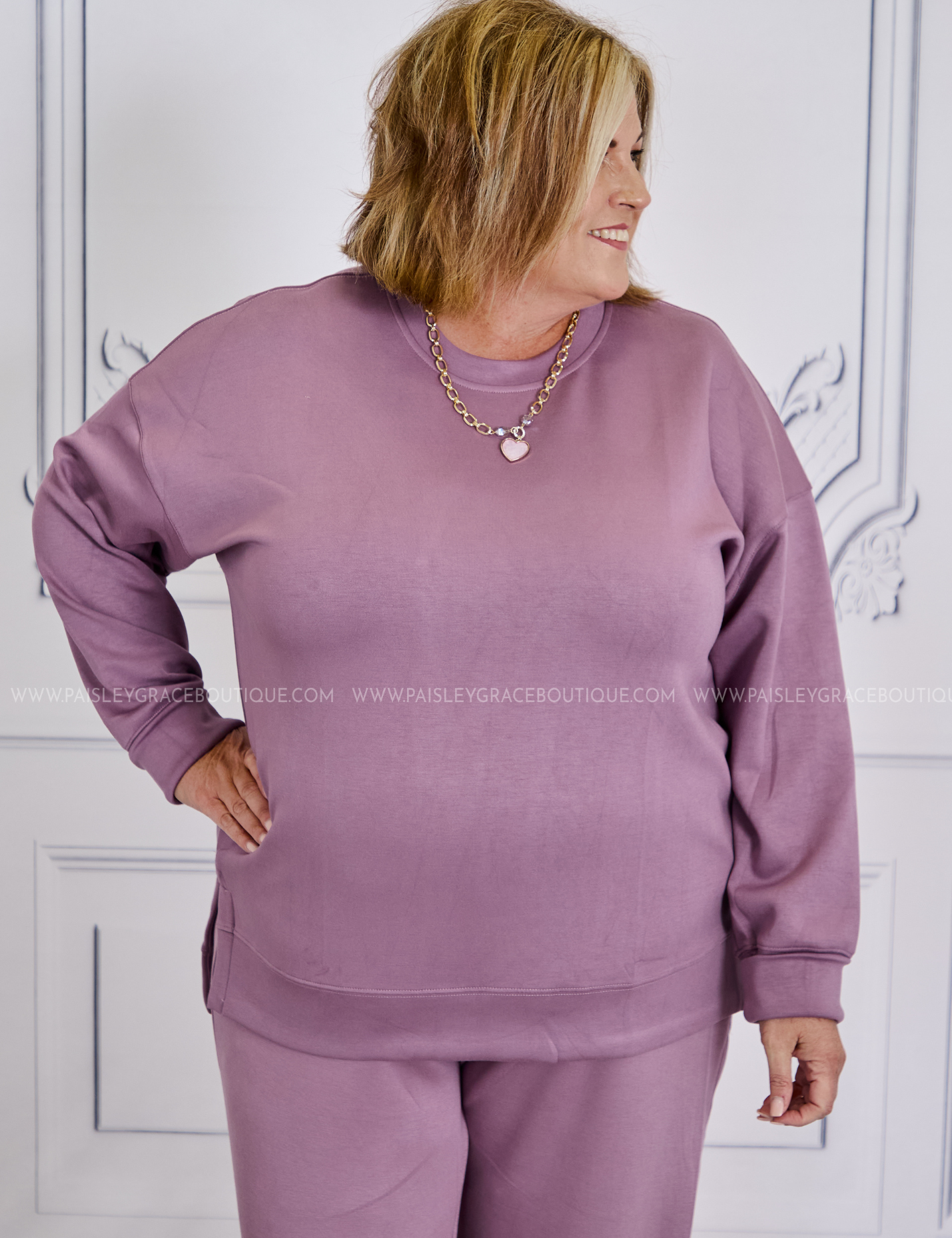 Happiness Pursuits Pullover - Dusty Lilac* FINAL SALE *