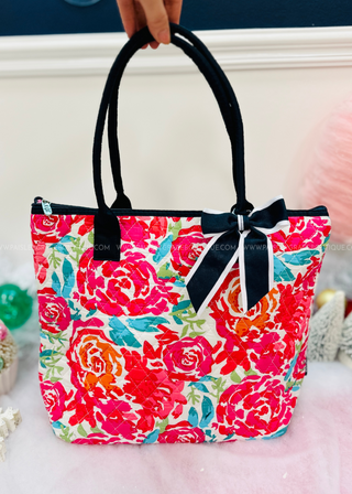 Quilted Tote - Rose Garden - DOORBUSTER