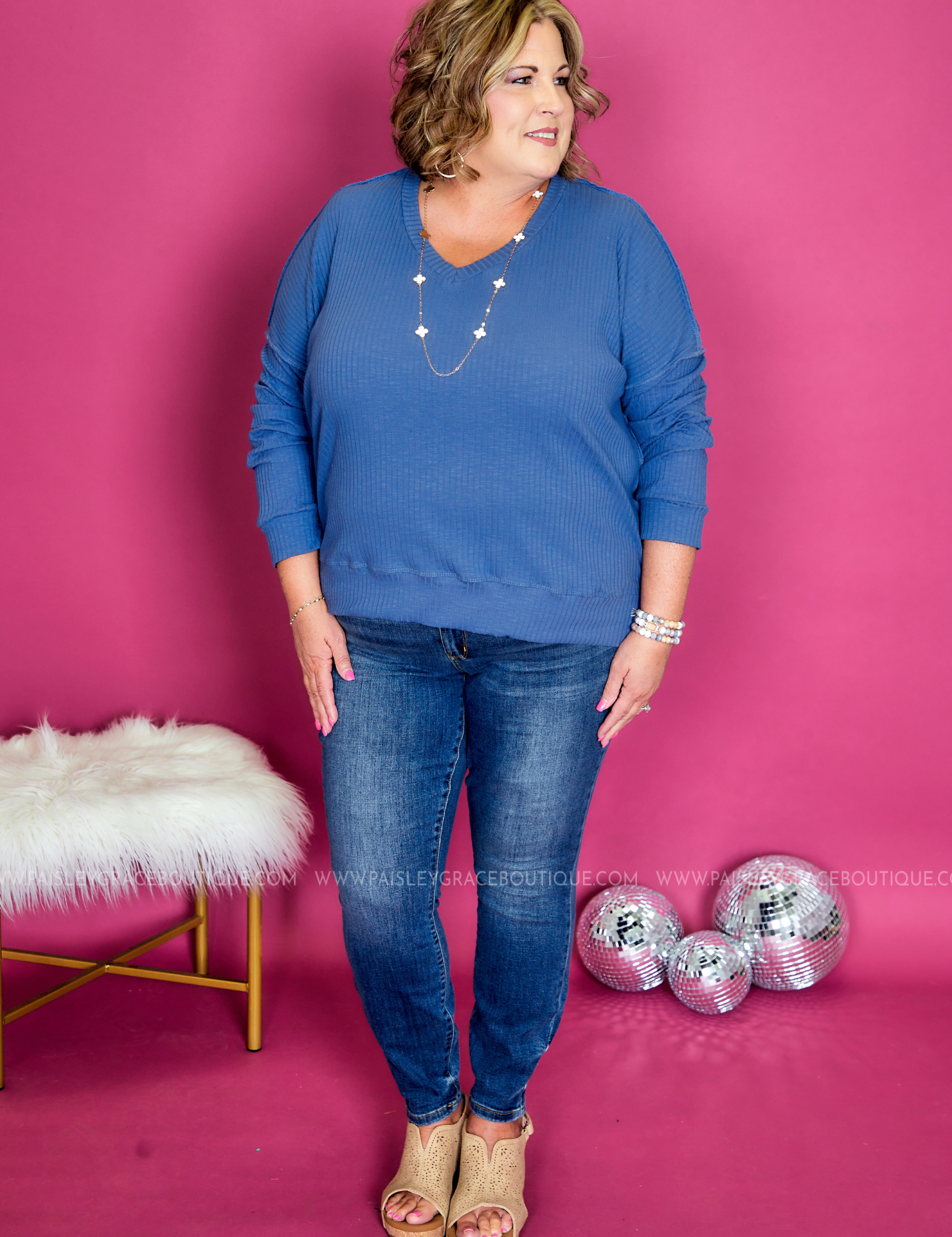 Hello Lovely Top - Denim - LAST ONES FINAL SALE