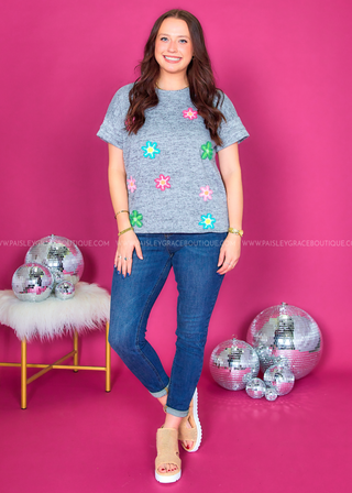 Call Me Cutie Top - Heather Grey