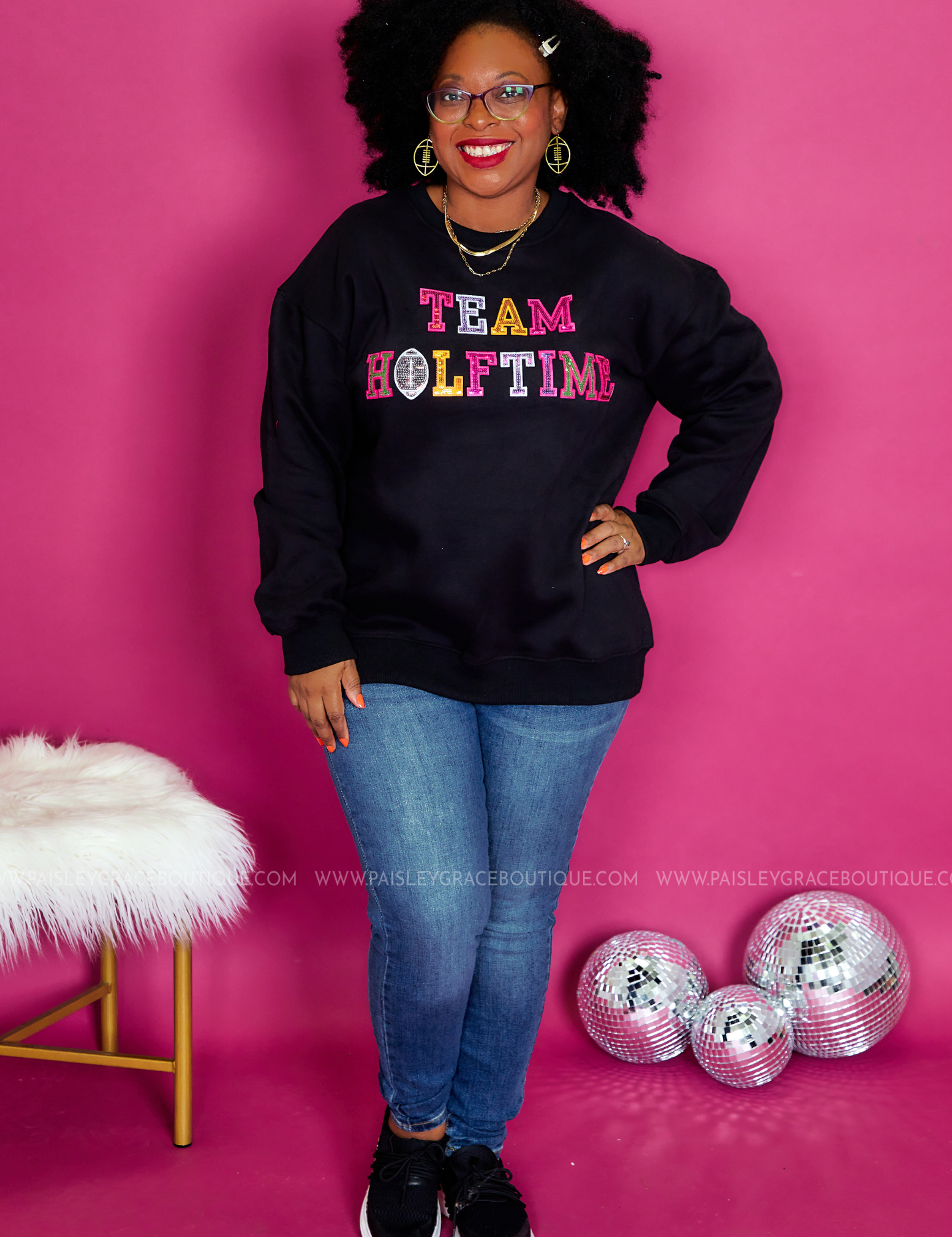 Team Halftime Sweatshirt - Black - GAMEDAY* FINAL SALE *
