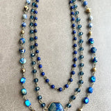 Janet Layered Multi-Wear Necklace - Blue