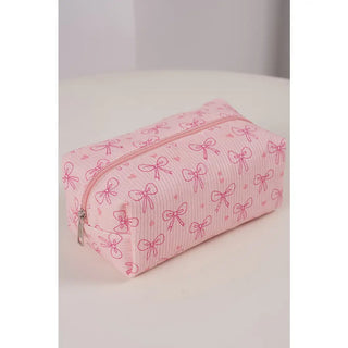 DB -  Makeup Cosmetic Pouch Bag - Bow Pink