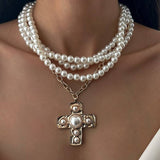 Faithfully Yours Pearl Cross Necklace