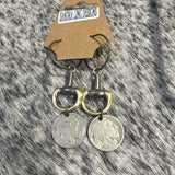 Sandra Ling Two Tone Buffalo Nickle Earrings - CIJ 41