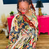 Velvet Floral Gathered Top - LAST ONES FINAL SALE
