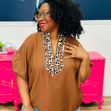 Urban Safari Top - Caramel - LAST ONES FINAL SALE
