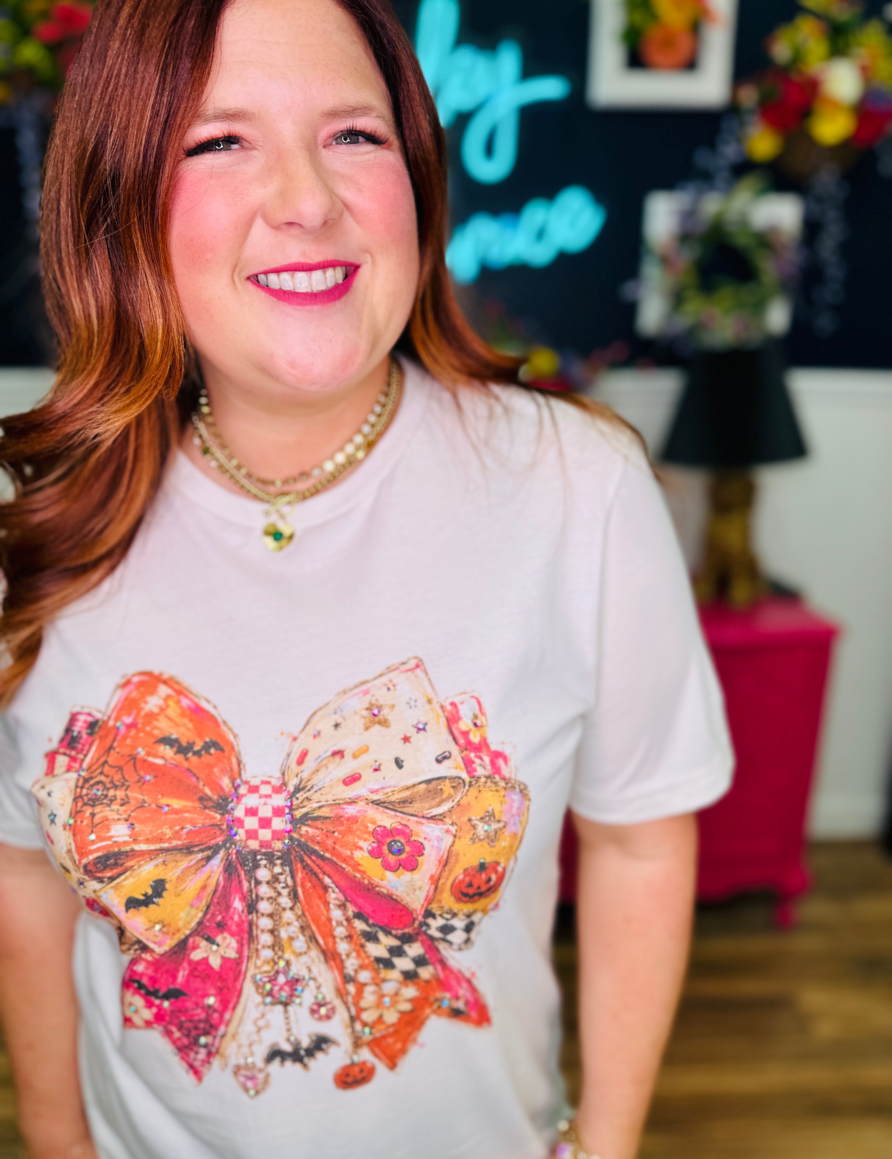 Halloween Glam Bow Boujee Tee