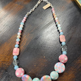 Pink & Blue Peppermint Necklace  - PREORDER