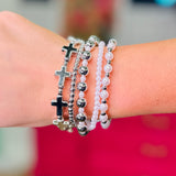 Paige Pearl & Cross Bracelet Set - 2 Styles
