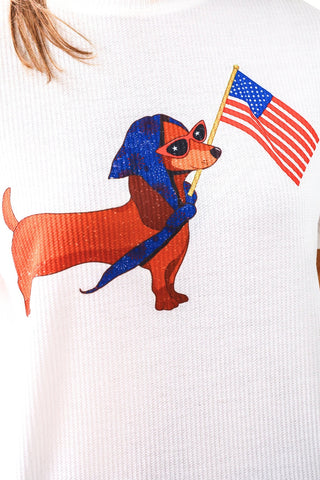 PREORDER- Patriotic Pup Waffle Tee