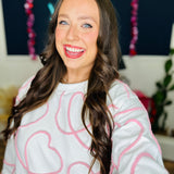Heart Shape Corded Sweatshirt - FINAL SALE