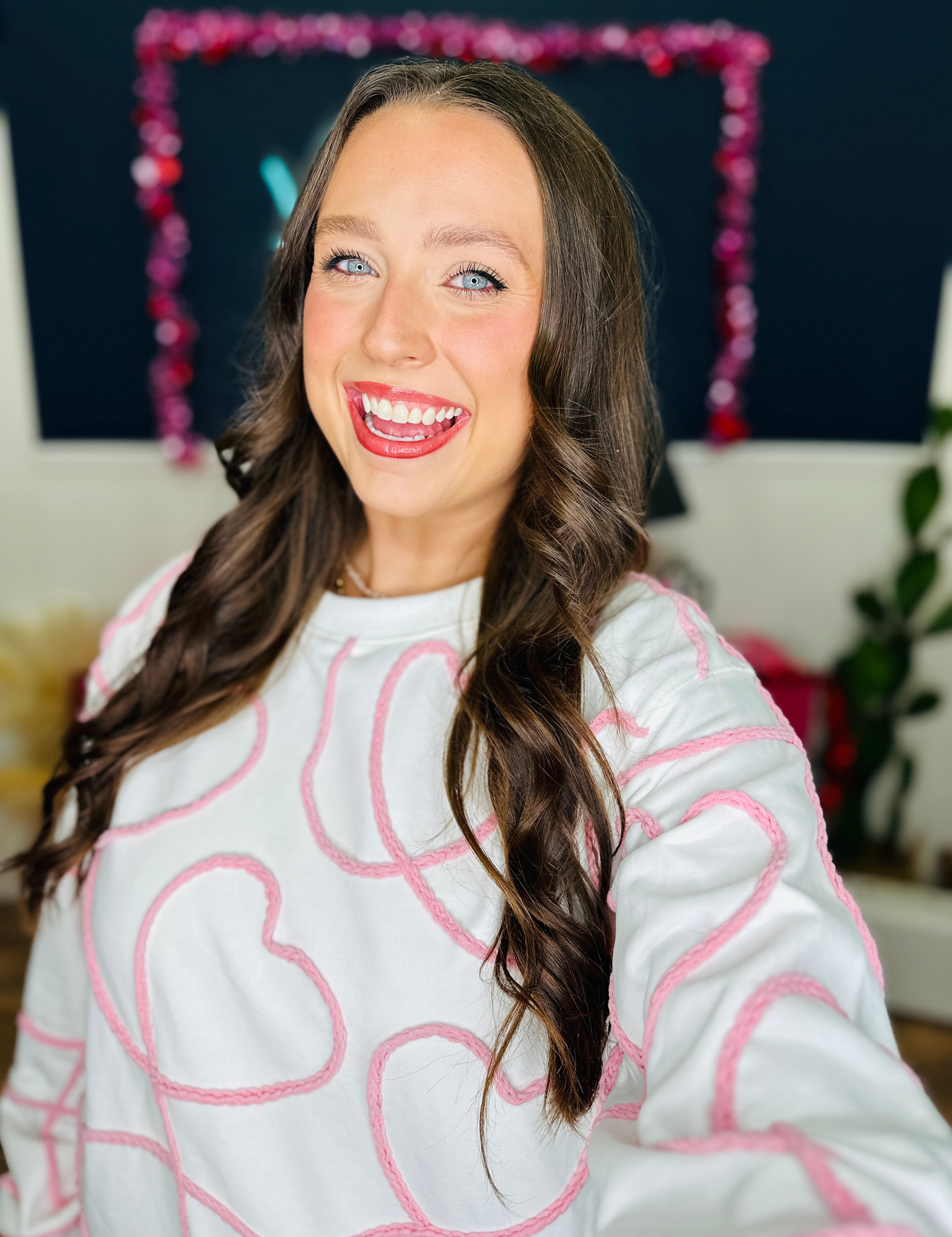 Heart Shape Corded Sweatshirt - FINAL SALE