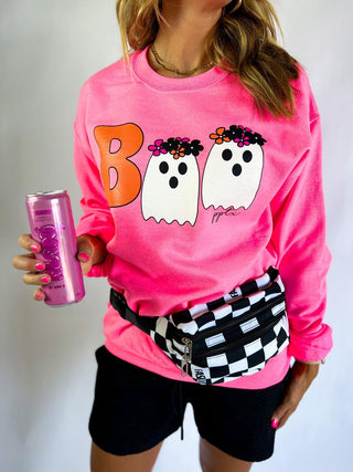 Neon Pink Boo Sweatshirt