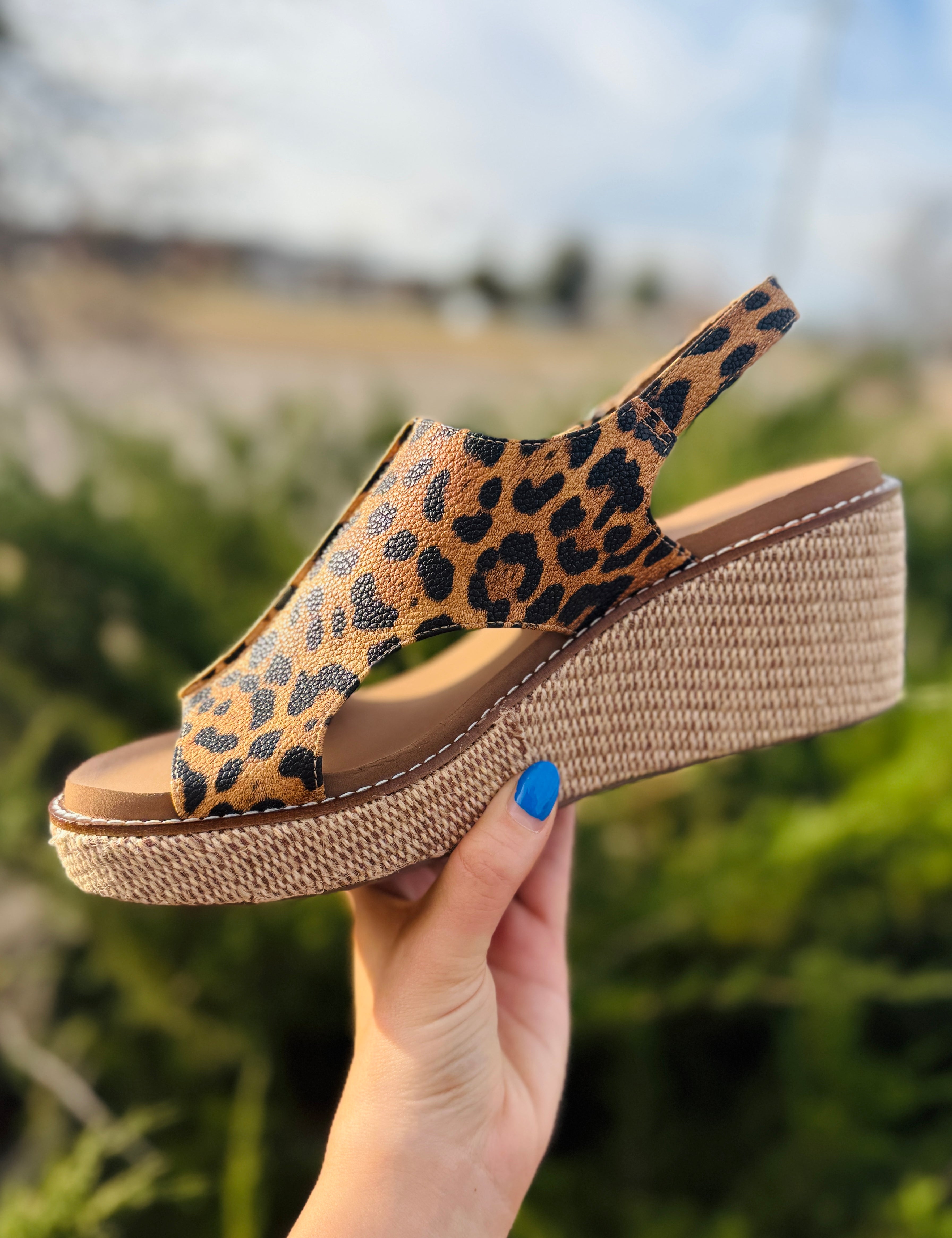 Carley Leopard Wedge by Corkys