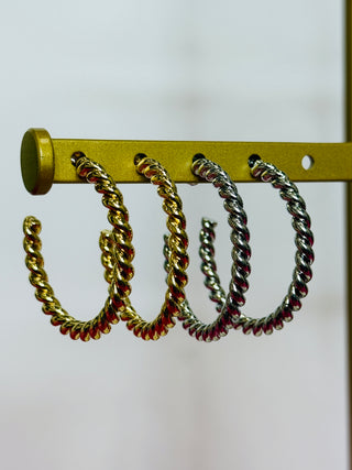 Sonnett Wavy Hoop Earrings - 2 Styles