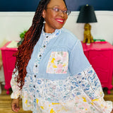 POL Mock Neck Balloon Sleeve Jacket - FINAL SALE