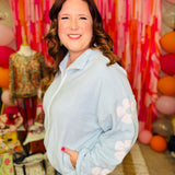 Retro Weekend Fleece Full Zip- Daisies