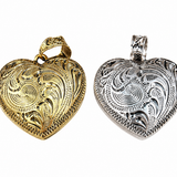 ATG LIVE Etched Puff Heart Pendants