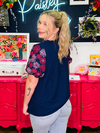 Navy Meadow Top
