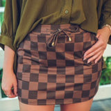 PREORDER - Chocolate Checkered Skort