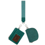 Wrangler Floral Tooled 2‑Piece RFID Wallet Set - Green