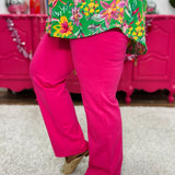 Chic Solid Straight Pants - Pink Sapphire* LAST ONES FINAL SALE *