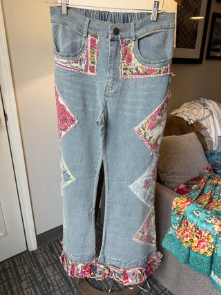 Patchwork Stretch Jeans