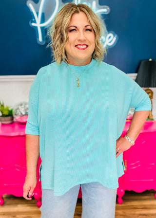 Give Me The Deets Top - Aqua - FINAL SALE