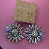AB Flower Burst Hoop Earrings - PREORDER