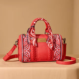 Wrangler Paisley Print Barrel Crossbody Bag - Red