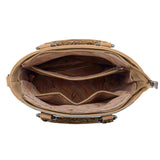 Montana West Hair-On Hide Tote Bag with Tooled Strap - Beige