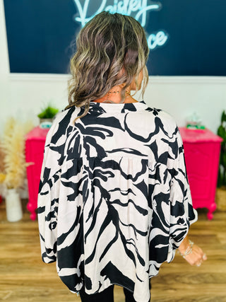 Printed Mirabelle Satin Button Down Shirt