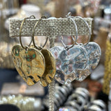 Large Hammered Heart Earrings