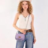 Wrangler Scrunchie Strap Flap Crossbody Bag - Purple