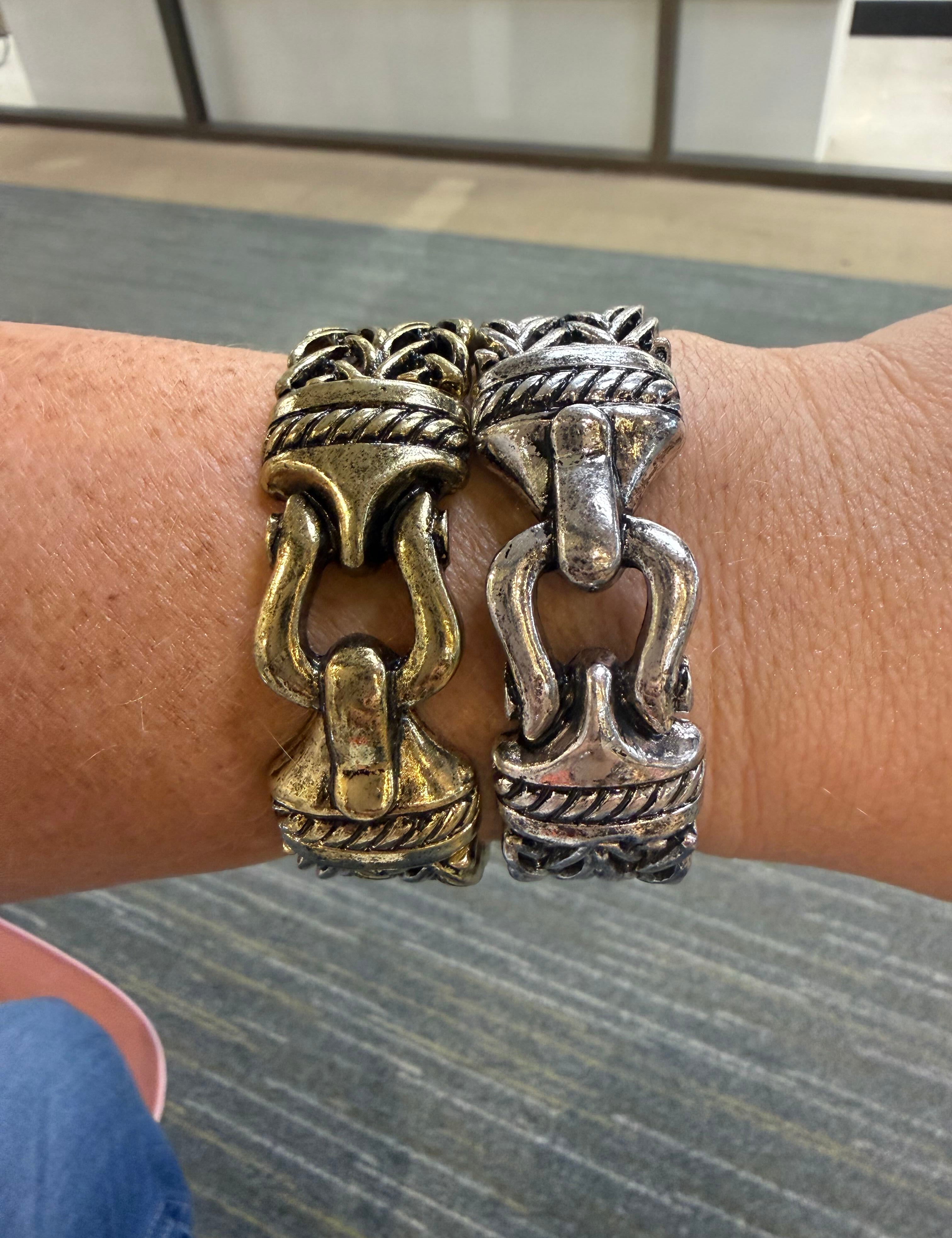 Braided Antique Stretch Bracelet - 2 Styles - PREORDER