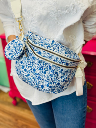 Wildflower Blue Floral Crossbody Bag