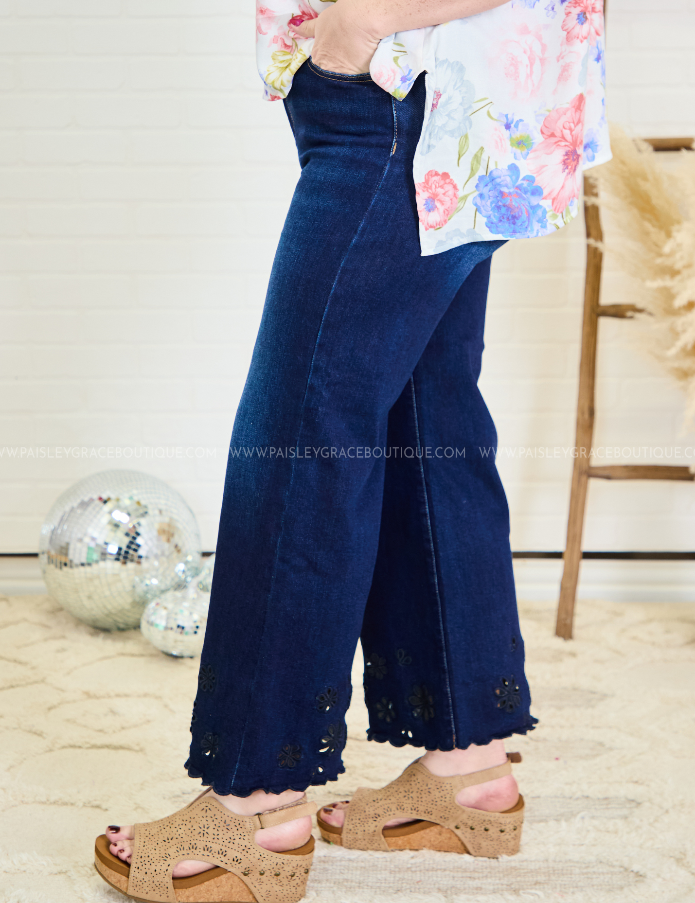 Azalea Floral Cut Out Jeans by Risen* FINAL SALE *