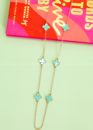 Sera Long Clover Necklace - 7 Colors- WICKED DEAL