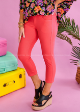 Load image into Gallery viewer, Nora Stretch Capri Jeggings - Coral
