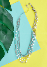 Load image into Gallery viewer, Jazmin Pearl &amp; Chain Layered Necklace - 2 Colors
