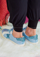 Load image into Gallery viewer, Shooting Star Sneakers by Corkys - Light Blue Metallic - FINAL SALE
