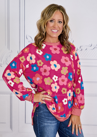 La Vie En Bloom Top - Fuchsia