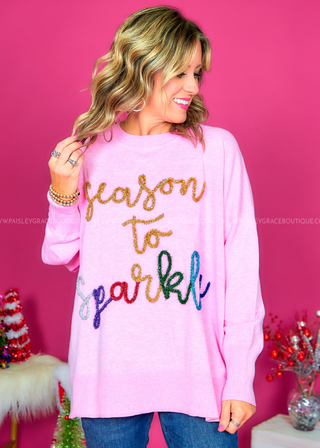 Season To Sparkle Sweater - Pink