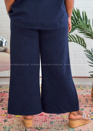 Serendipity Textured Pants - Navy - LAST ONE FINAL SALE