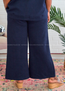 Serendipity Textured Pants - Navy
