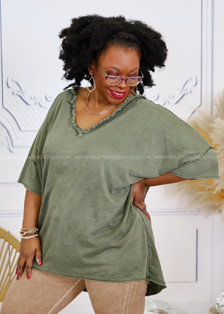 Certified Charmer Top - Olive