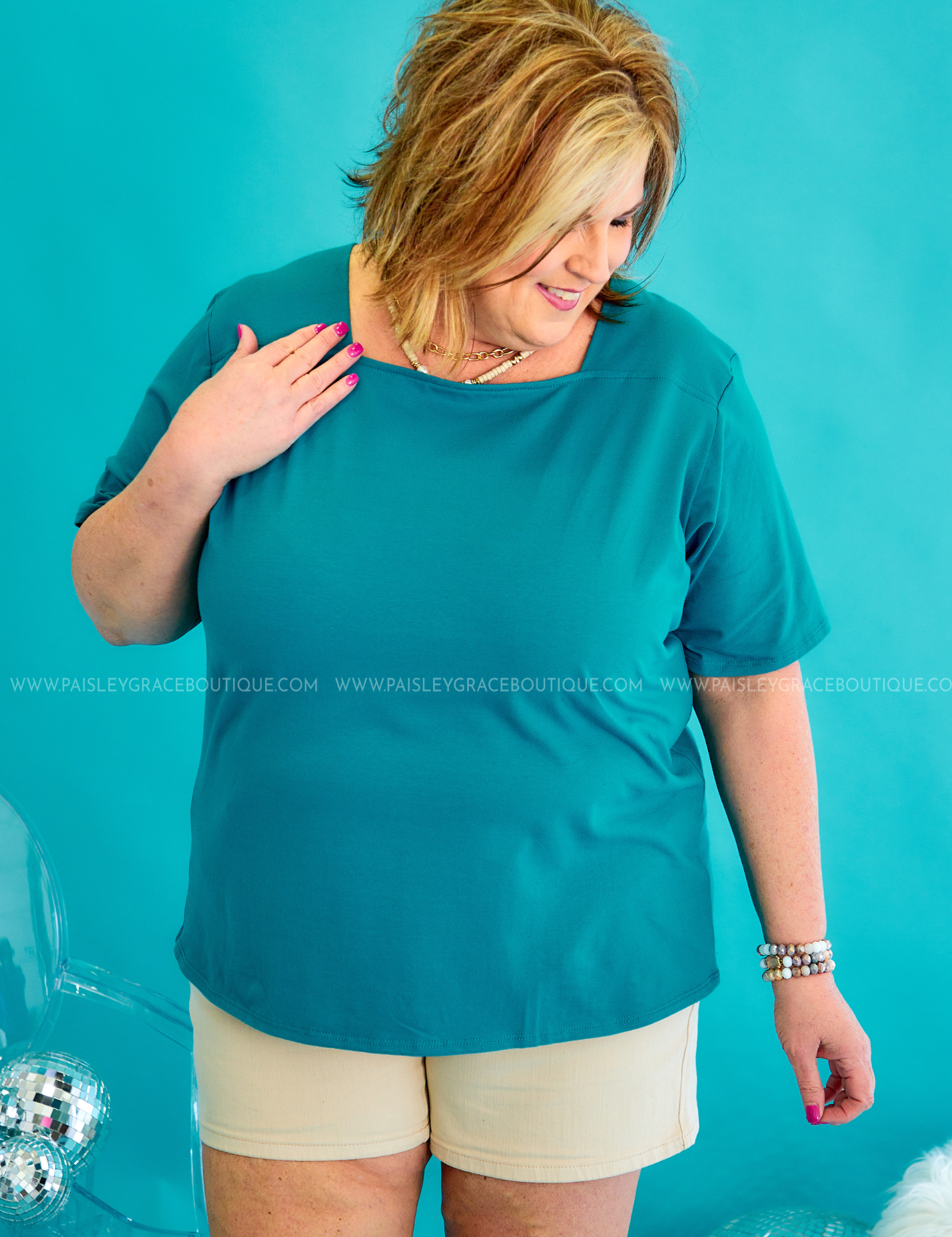 Perfectly Mine Top - Teal* LAST ONES FINAL SALE *